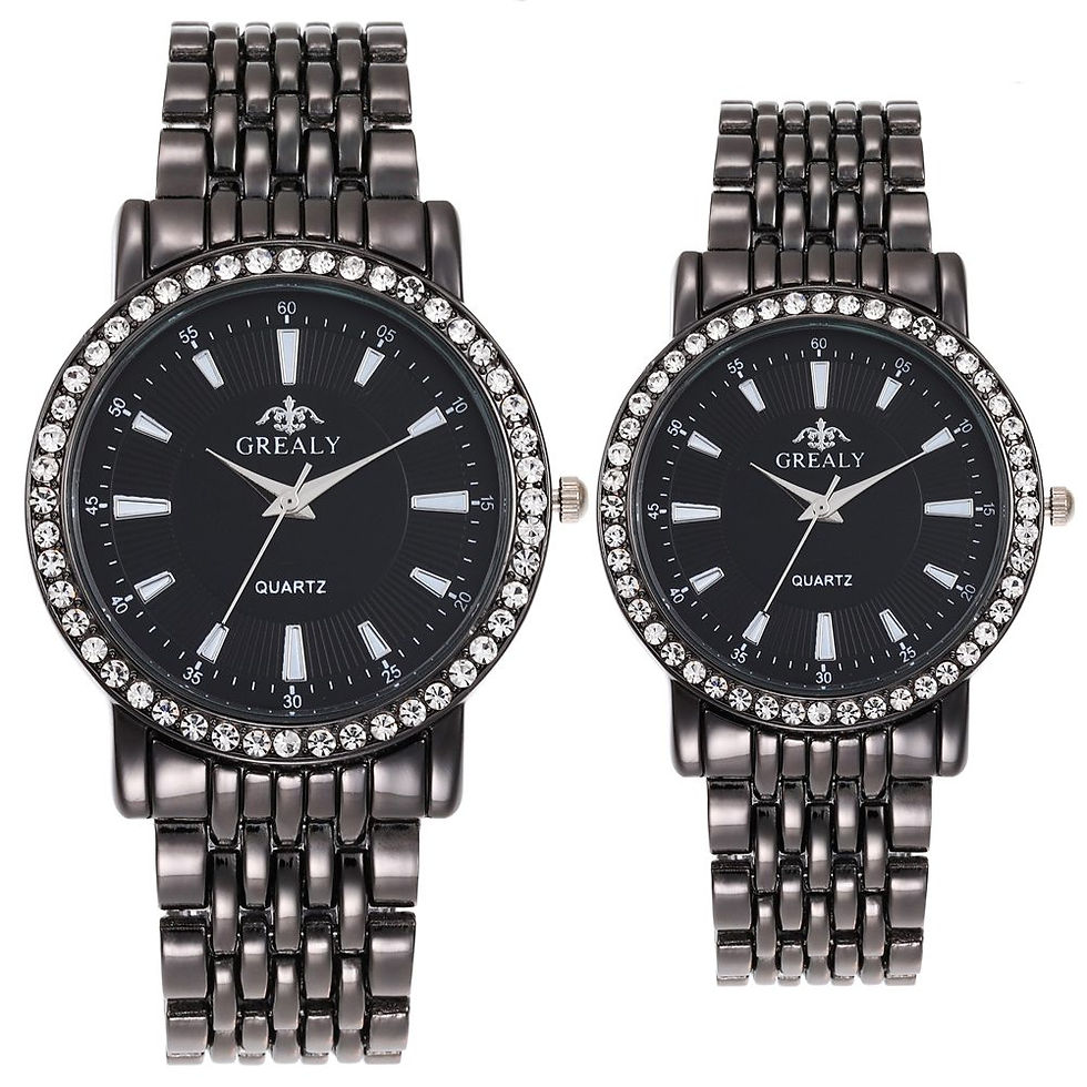 Thumbnail: Casual Watches Men Women Fashion Lovers Watch Rhinestone Stainless Steel Quartz