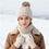 Thumbnail: Knitted Hat Scarf Glove Set Women Winter Hat Scarf Gloves Set Plush Ball Decor 