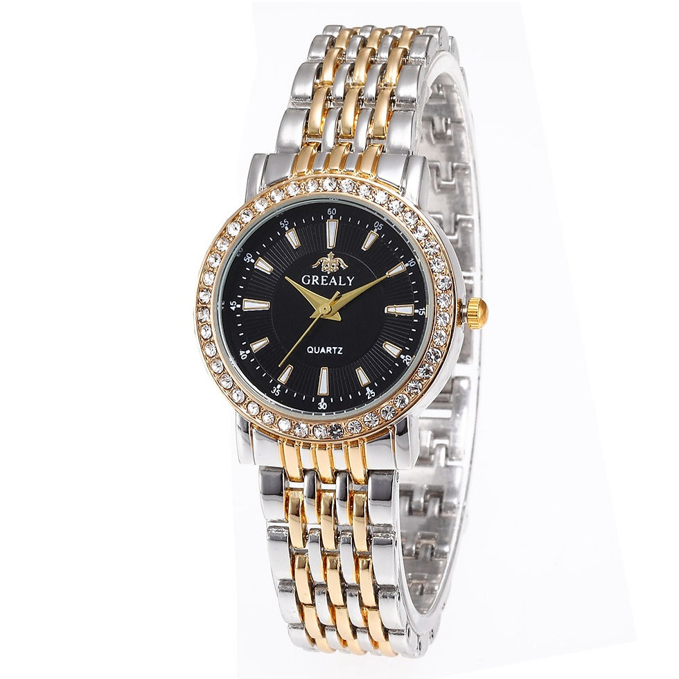 Thumbnail: Casual Watches Men Women Fashion Lovers Watch Rhinestone Stainless Steel Quartz