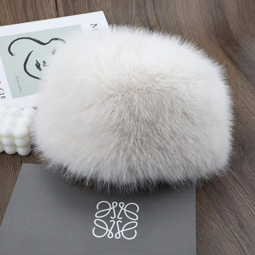 Thumbnail: Fluffy Fur Women Winter Hat Russia Snow Ski Cap Faux Fur Thick Warm Windproof