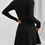 Thumbnail: Women's slim fit half high collar waist cinched A-line skirt long sleeved pit s