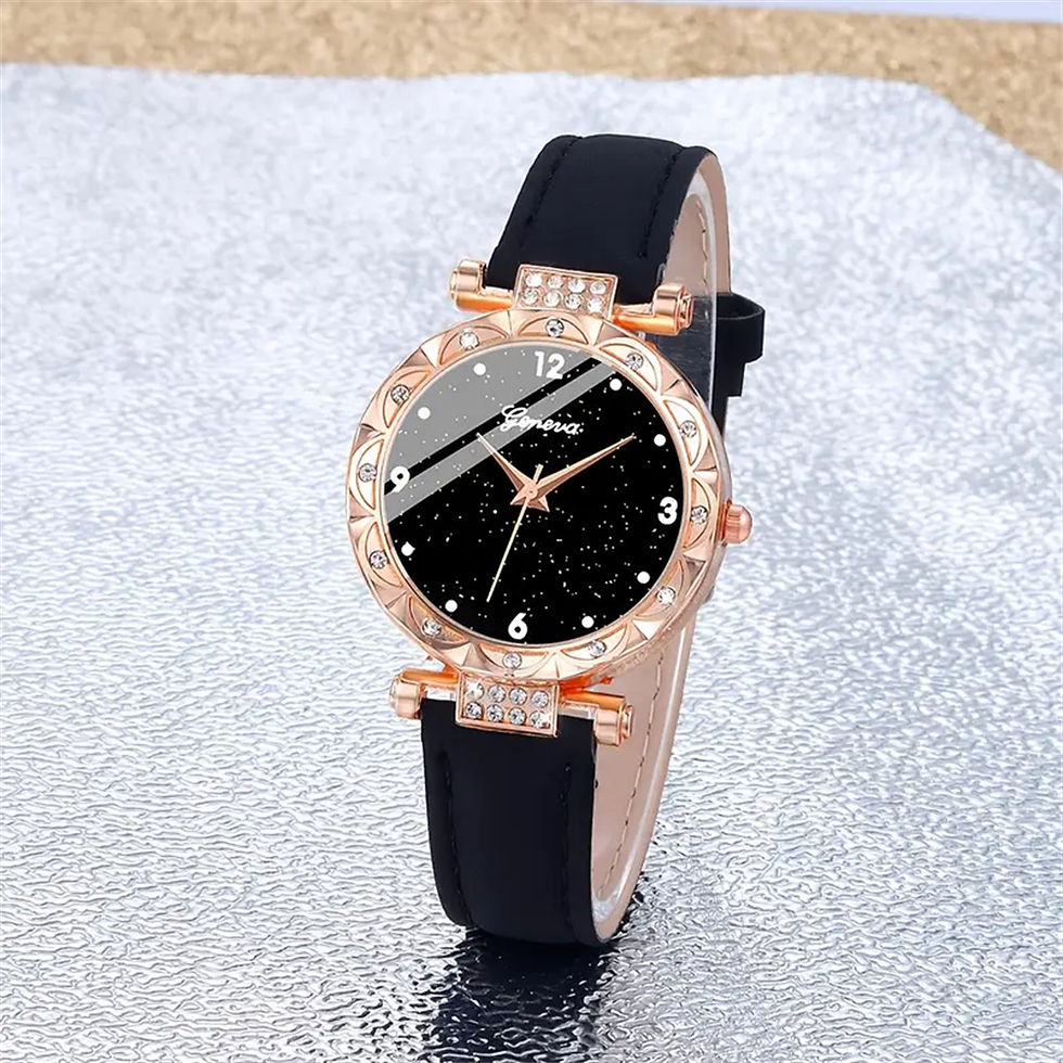 Thumbnail: Women Watches 5Pcs Set Rhinestone Fashion Elegant Wristwatch Quartz Watch