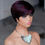 Thumbnail: Women Short Human Hair Wig Full Machine-Made Wig Straight Pixie Cut Wig Human