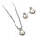 Thumbnail: 2 PCS Imitation Pearl Pendant Women Necklace Earring Stud Set Silver Color Snake