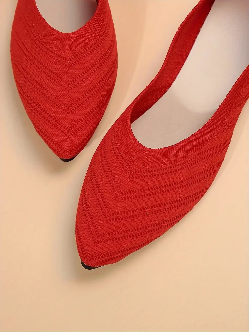 Thumbnail: Women Loafers Pointed Toe Flat Office Boat Solid Color Knitted slip on Shoes
