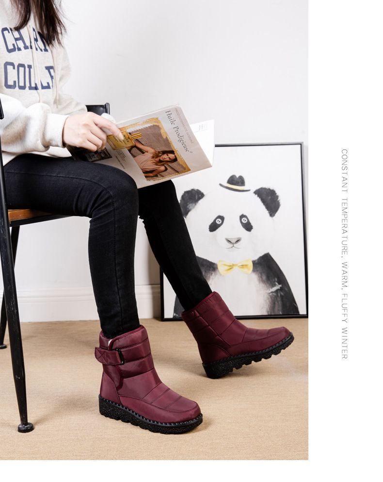 Thumbnail: Women Non Slip Waterproof Winter Snow Boots Platform Shoes Warm Ankle Boots