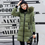 Thumbnail: Women Winter Fur Collar Hooded Parka Fashion Letter Patch Zipper Pockets Design