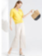 Thumbnail: Women Ankle-Length Wide Leg Pants Casual Summer Spring Solid Elastic Waist Loos