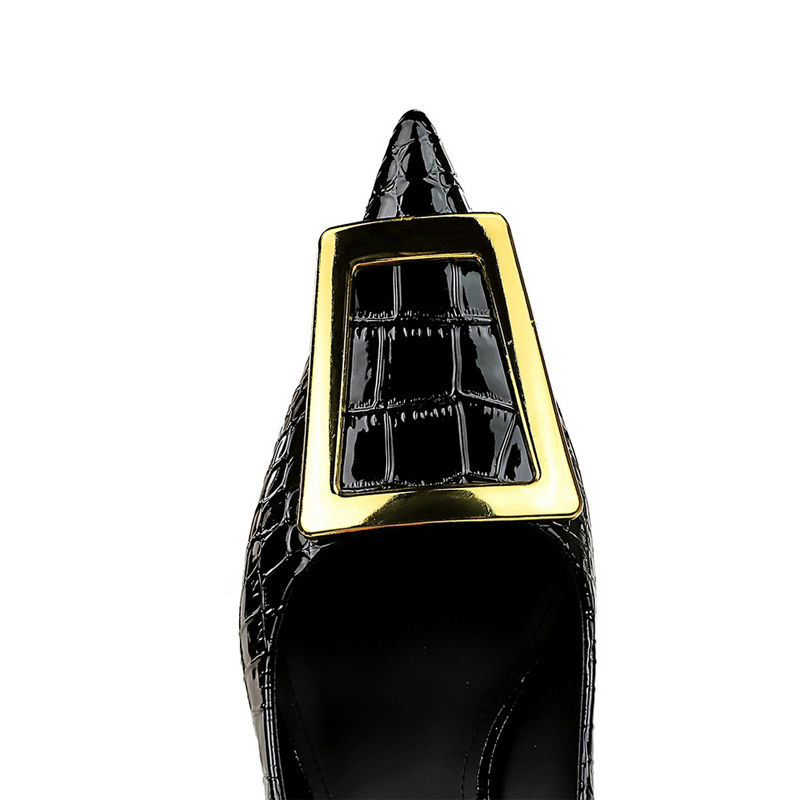 Thumbnail:  Women 10 Cm Metal Buckle Ladies Pumps Banquet Shoes Stilettos High Heels Shoes