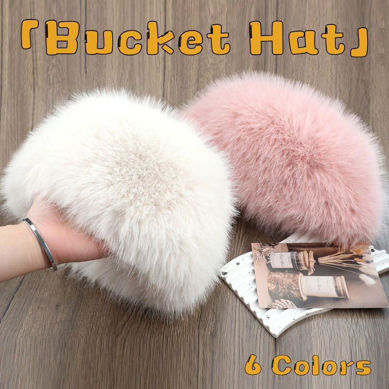 Thumbnail: Fluffy Fur Women Winter Hat Russia Snow Ski Cap Faux Fur Thick Warm Windproof