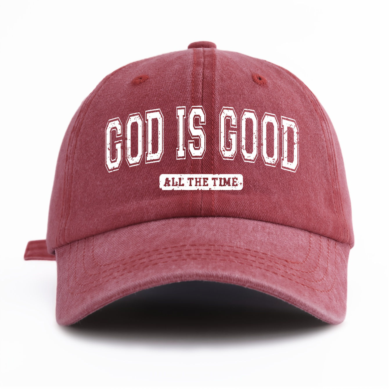 GOD IS GOOD Printed Water Washed Baseball Hat Simple Casual Fashion Adjustable