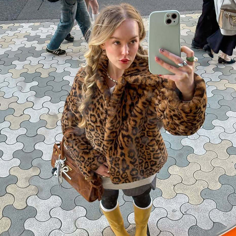 Thumbnail:  Faux Fur Coat Plush Fluffy Women Jacket Autumn Winter Outerwear Blends Coats