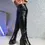 Thumbnail: Platform Heel Women Pumps Stretch Knee-high Boots Trend Thigh High Black Gothic