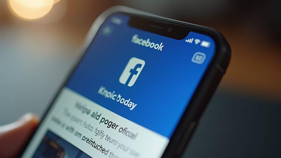 Close-up of a smartphone screen showing Facebook ad with clear call-to-action button