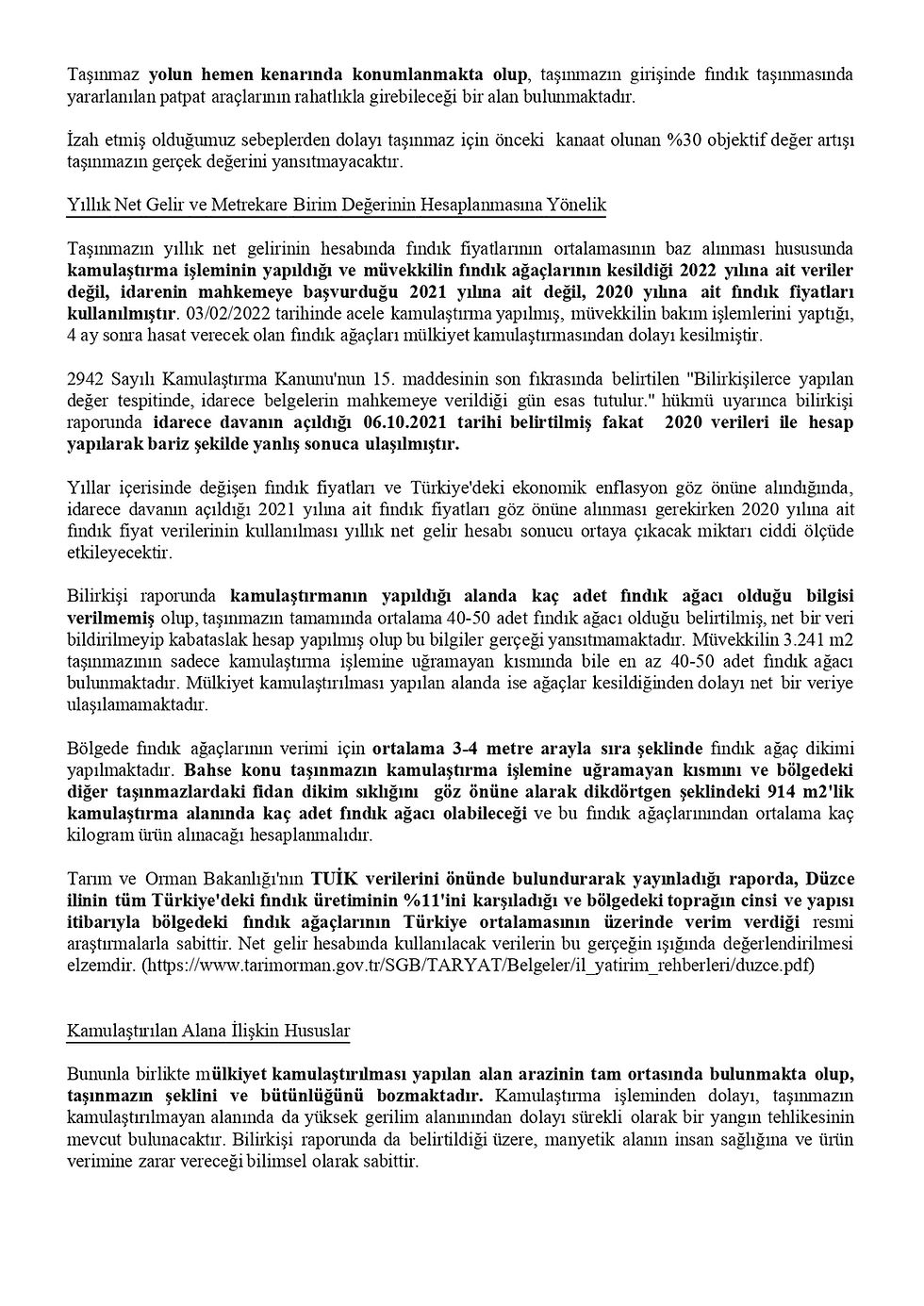 Kamulaştırma Bedeline İtiraz Dilekçesi