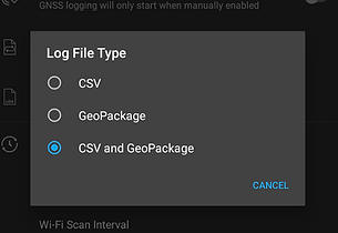 Settings Selection