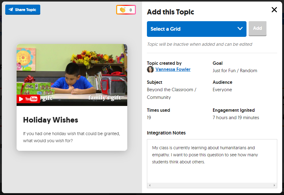 Holiday Wishes Topic
