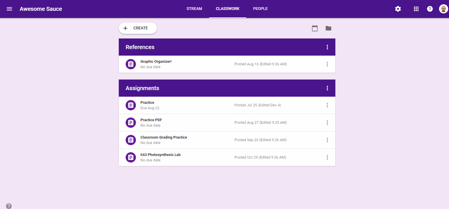 Animated example of how to share a Google Slides template as an Assignment on Google Classroom.