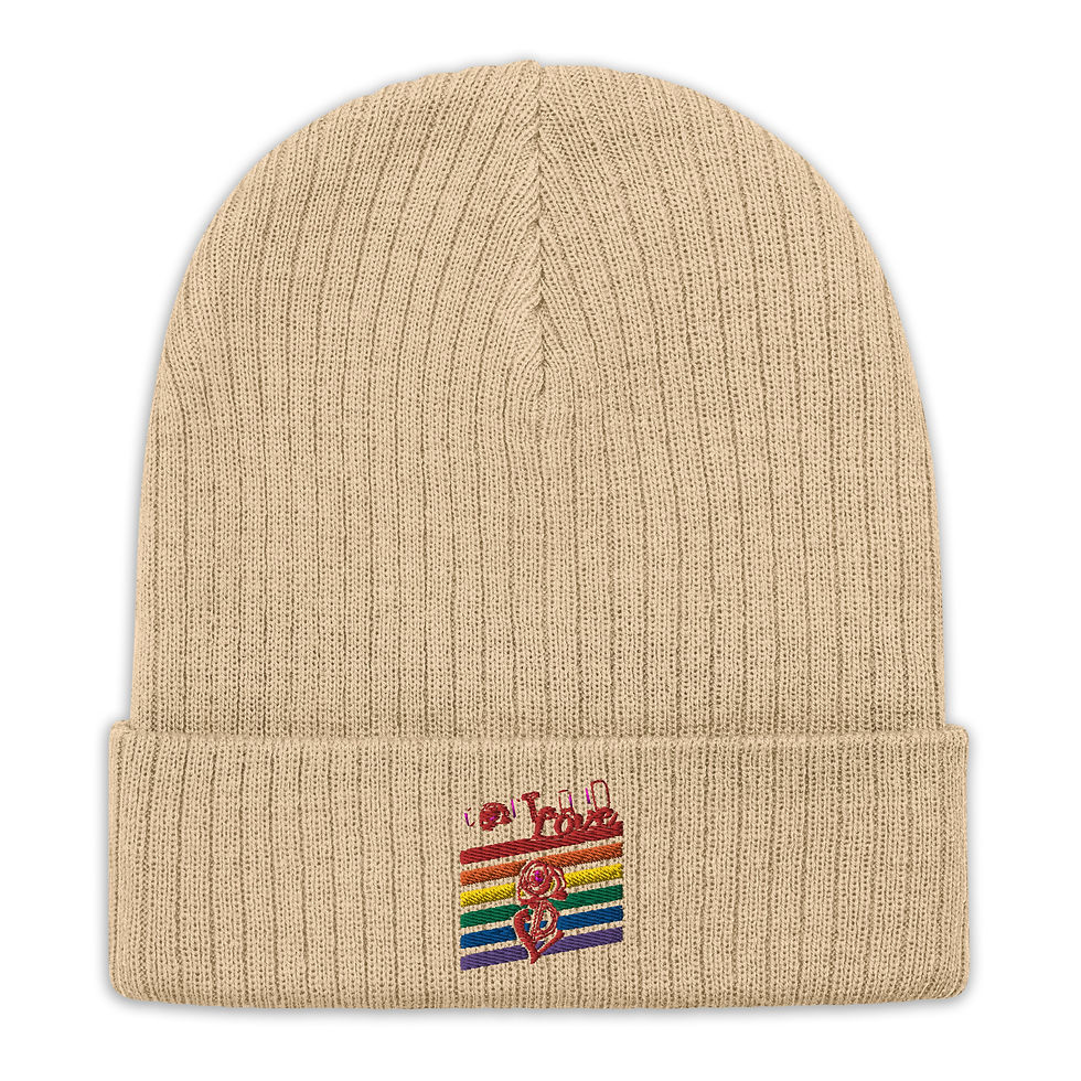 Thumbnail: Rainbow Ribbed Knit Beanie