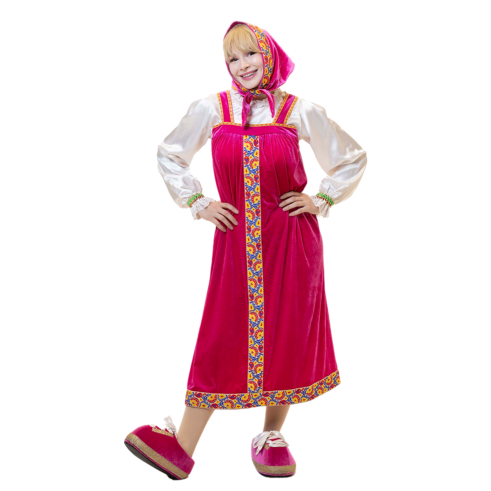 Bright and cheerful Masha from the popular Russian fairy tale brings humor, energy, and playful spirit to any themed celebration.