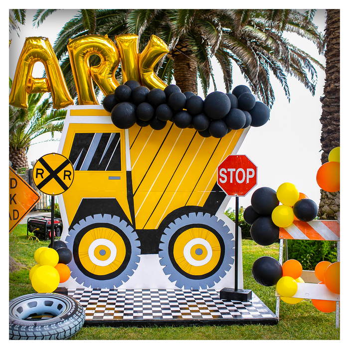 ARK: Yellow dump truck birthday party backdrop