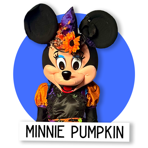 Minnie Mouse brings cheerful Halloween colors, themed games, and photo fun, perfect for schools, daycares, and seasonal parties. Highly popular.