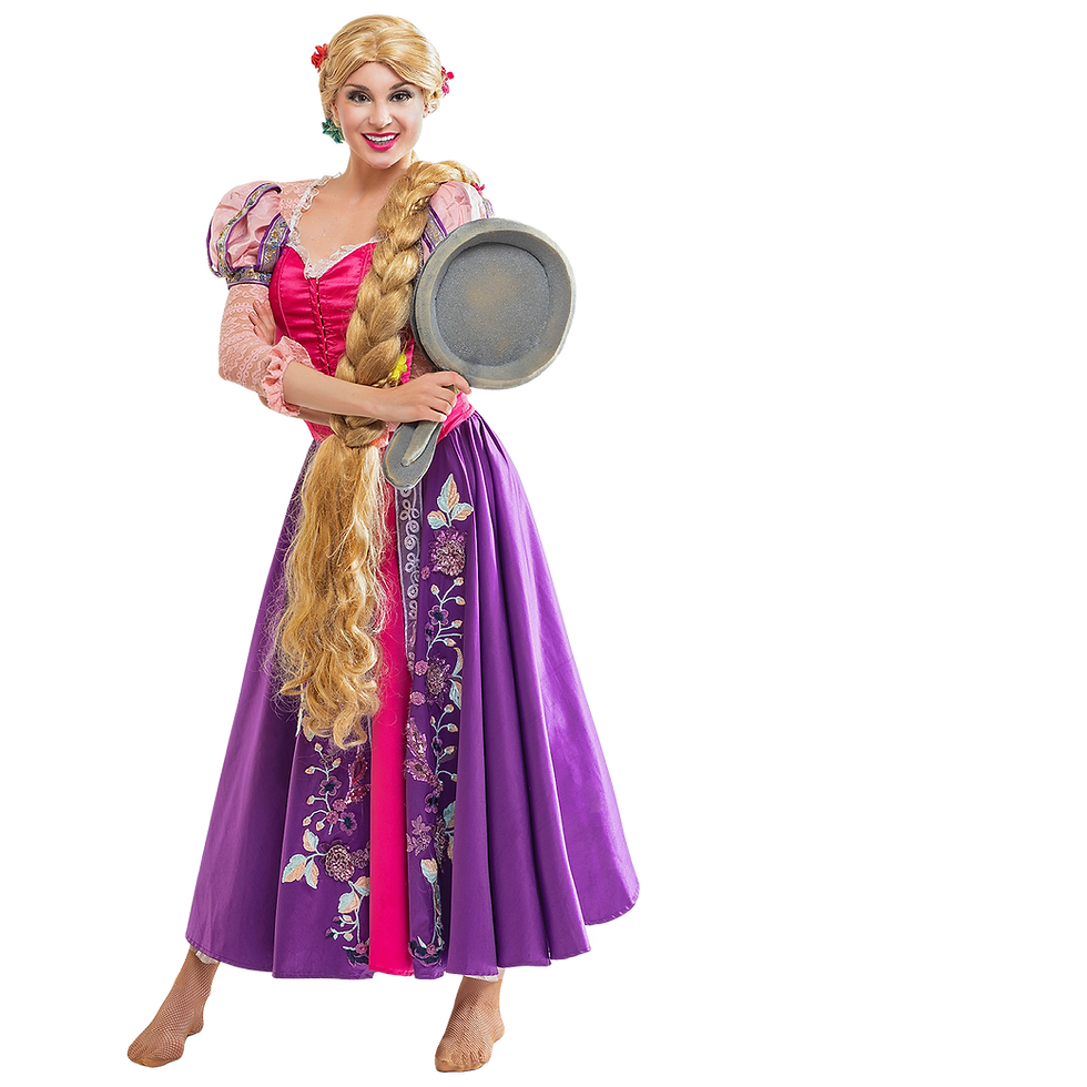 This princess, brings her adventurous spirit and iconic long hair to parties, delighting young guests with interactive fun.
