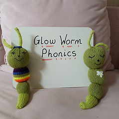 Glow Worm phonics tuition whiteboard