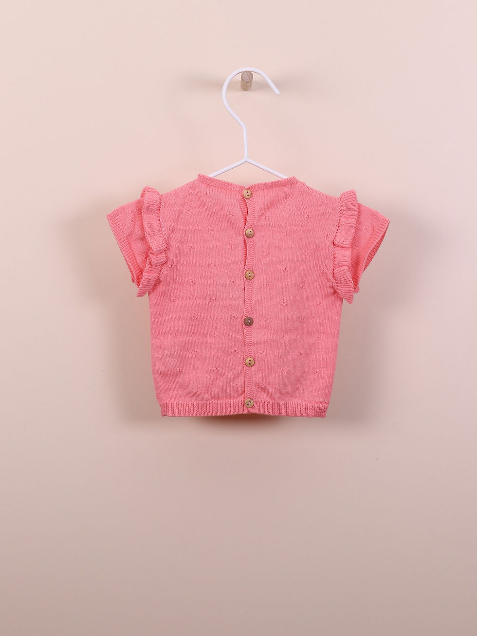 Thumbnail: Ruffled Short Sleeved Sweater And Shorts SET Knitted In Cotton