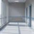 Empty hospital hallway representing intentional rest
