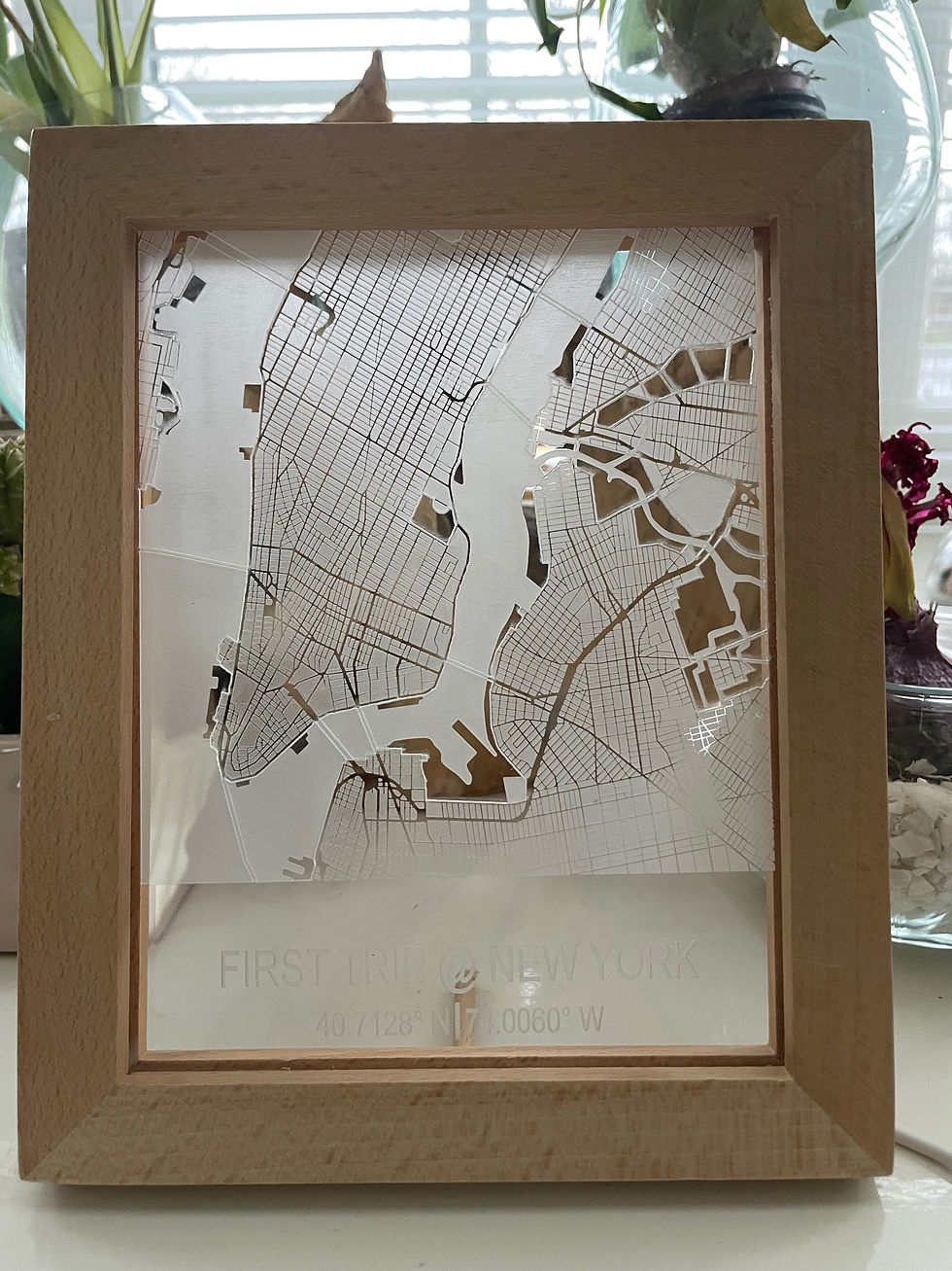 Thumbnail: Personalised LED City Frame – Custom Acrylic Wall Art with Lights