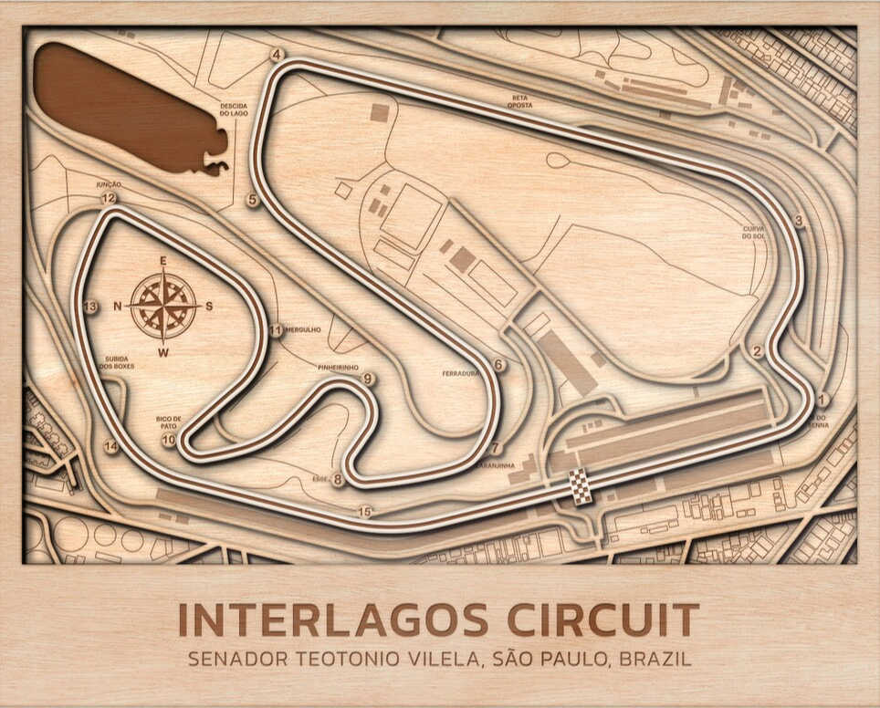 Thumbnail: Stunning 5/4 Layered F1 Grand Prix Circuit Wall Art - 3D 5/4 Layered Laser Cut