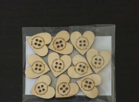 Thumbnail: Custom Laser-Cut Wooden Heart Buttons - Perfect for Handmade Knitting & Crochet