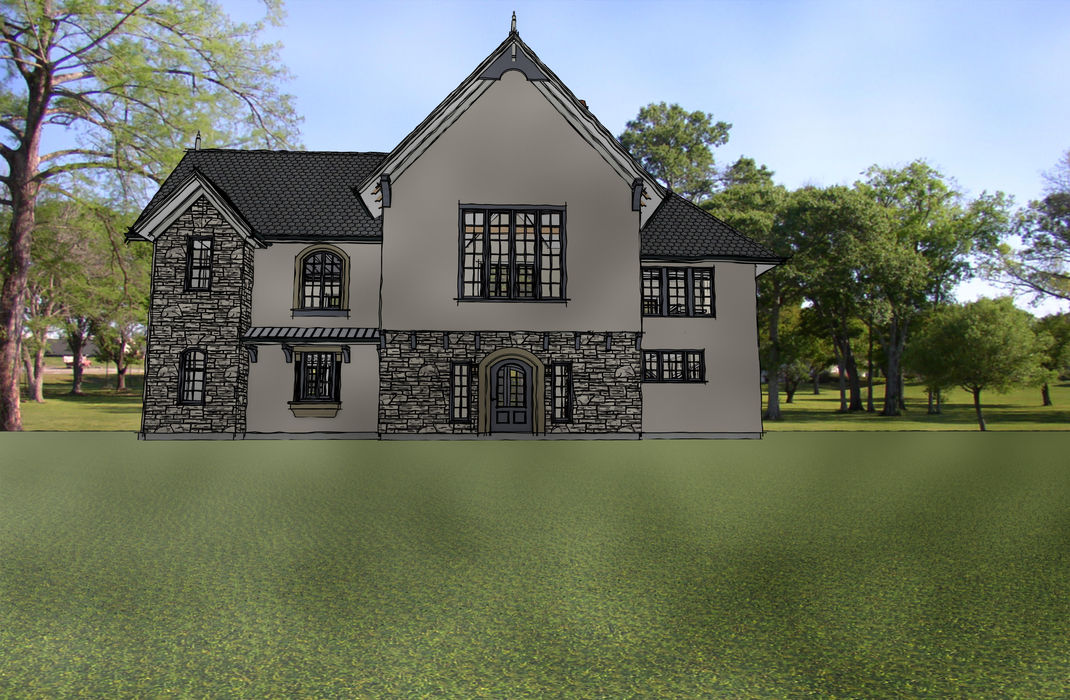 one-story layout, CAD designed home, kitchen, home design, home render