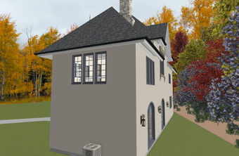 one-story layout, CAD designed home, kitchen, home design, home render