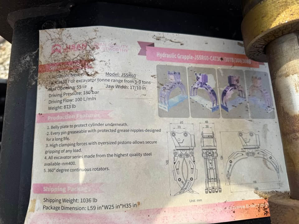 Thumbnail: JISAN JSSR60 360 Degree Rotating Grapple for CAT 307/308