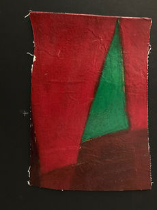 Green Triangle with red and brown background
