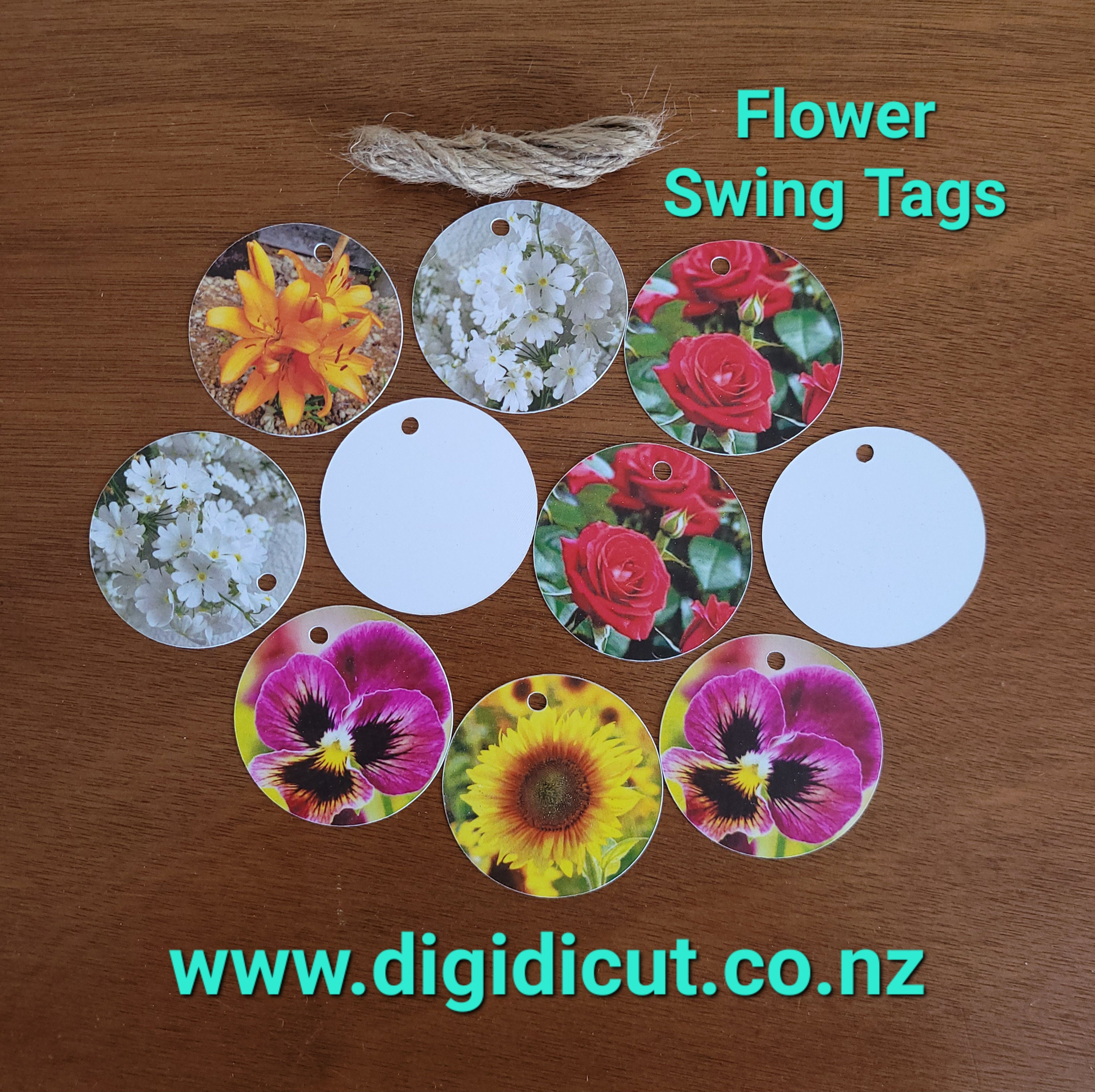 flower swing tag