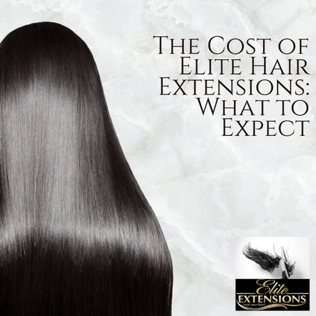 A woman with long, dark hair and the Elite Extensions Logo,  The title reads: The Cost of Elite Hair Extensions.