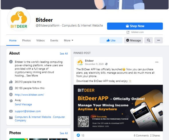 bitdeer facebook