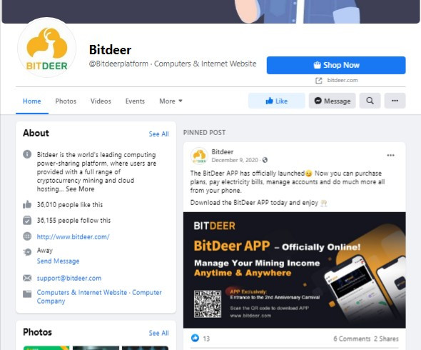 bitdeer facebook