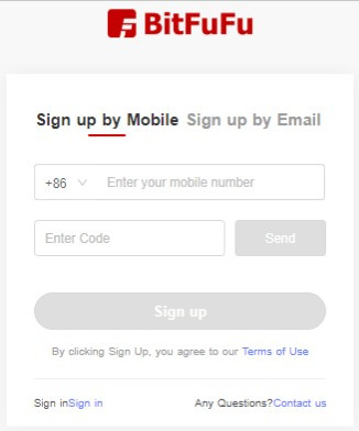 bitfufu sign up