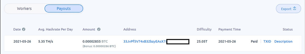 f2pool payed 2855 sat to my BitFuFu deposit address