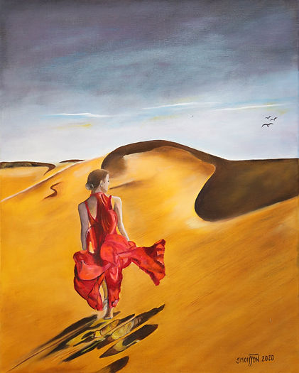 Robe rouge dans le desert.JPG