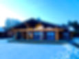 Modern Log House Chalet in winter