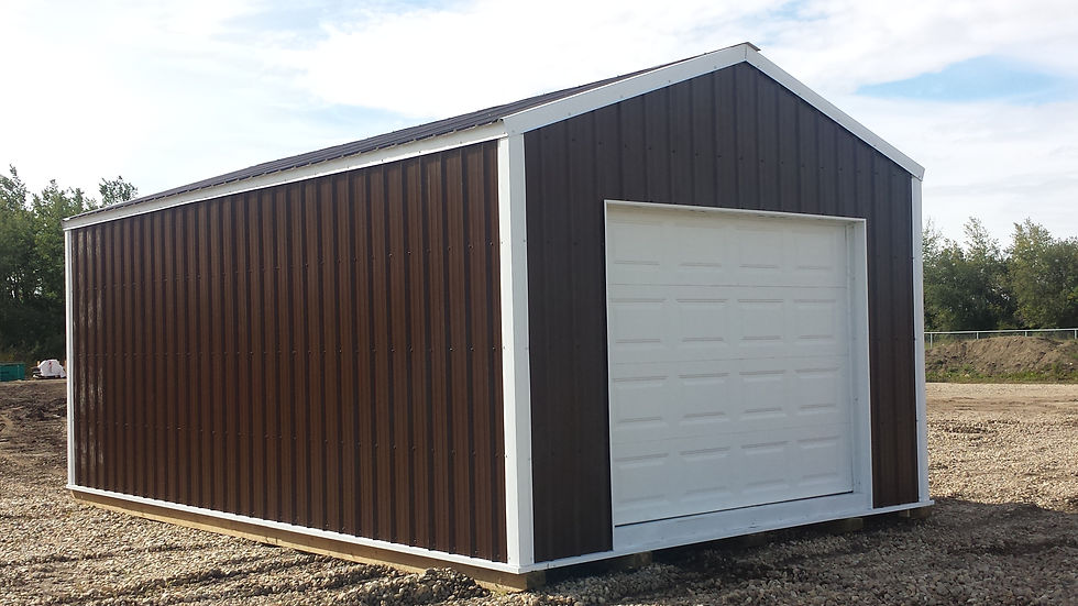 Shed, metal siding and roof