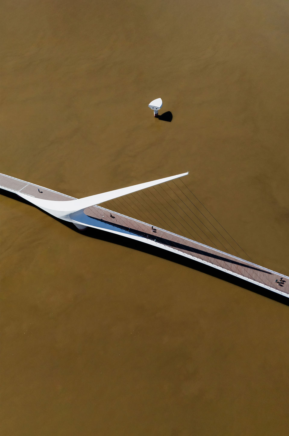 Puente de la Mujer by Santiago Calatrava photographed by Franco Casaccia in Buenos Aires
