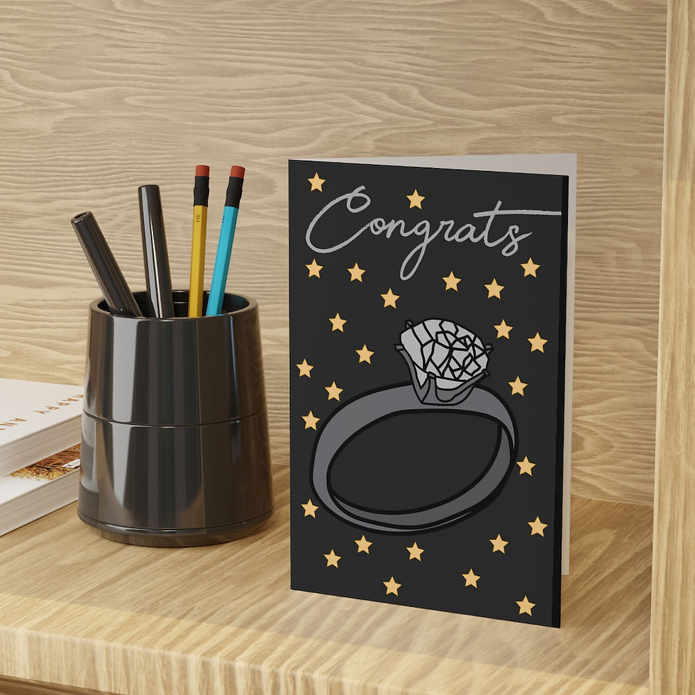 Thumbnail: Engagement Greeting Cards (1 or 10-pcs)