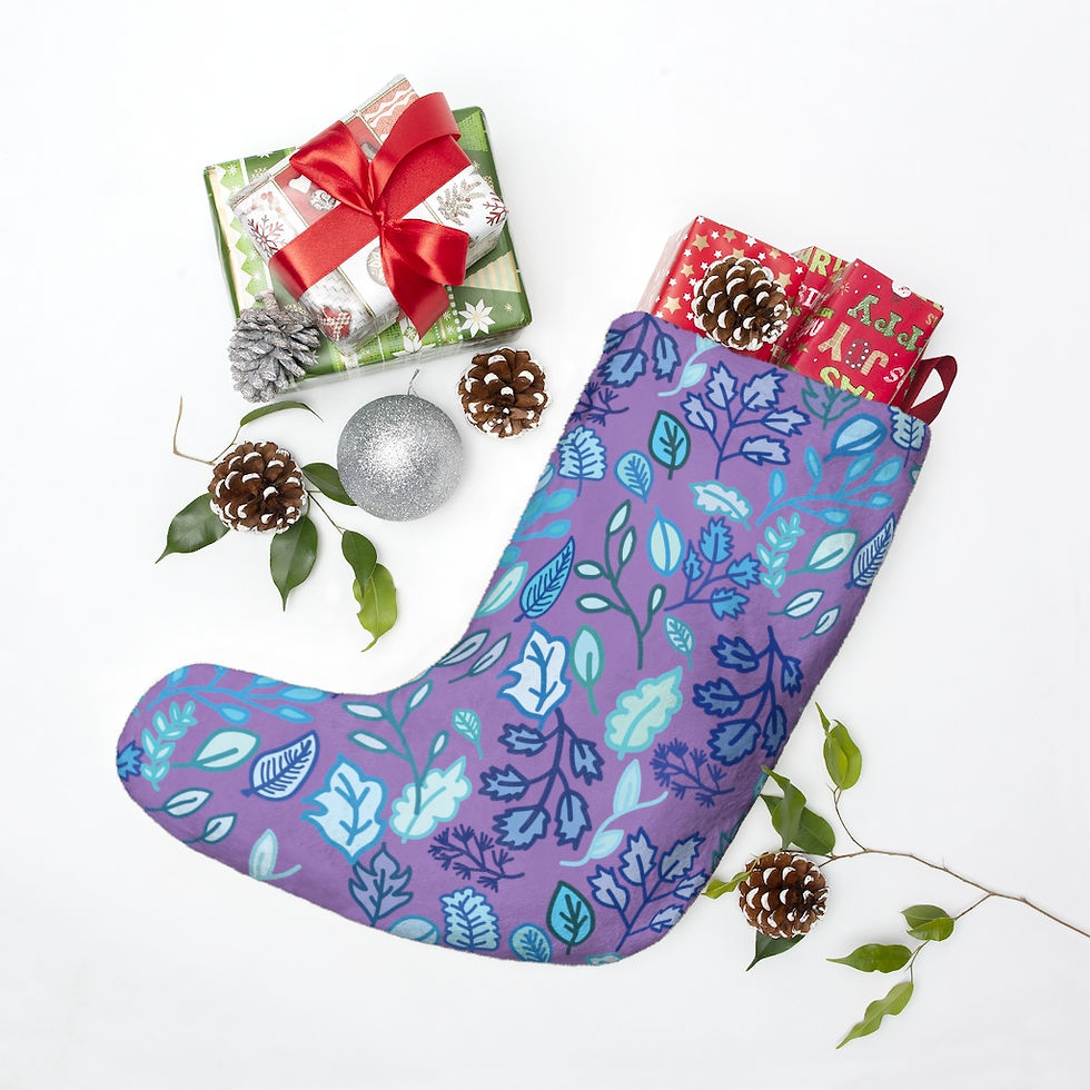 Thumbnail: Purple Leaves Christmas Stockings