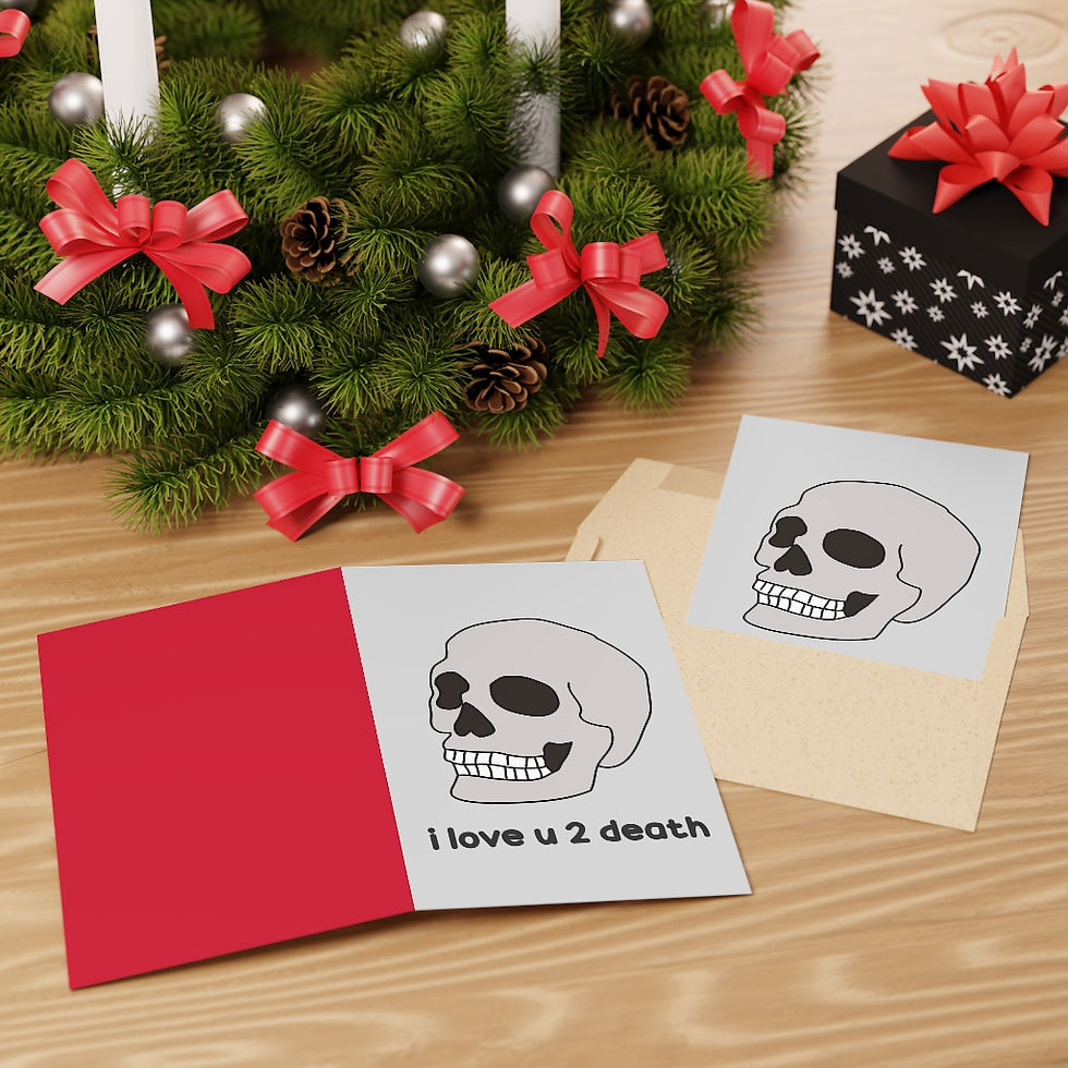 Thumbnail: I Love U 2 Death Greeting Cards (1 or 10-pcs)
